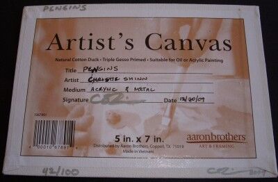 Pengins penny art back Pengins penny art back