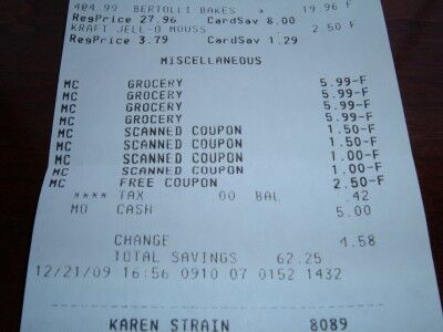Safeway grocery receipt