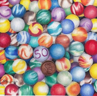 penny art marbles