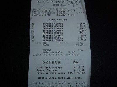 chocolate cheerios receipt