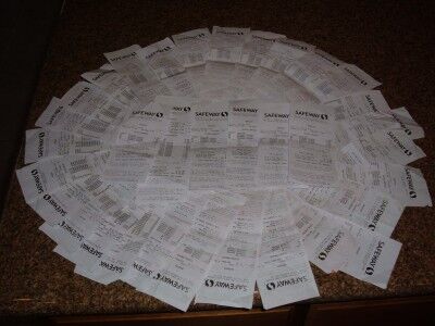 34 cash register receipts