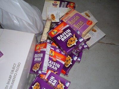 Raisin Bran boxes