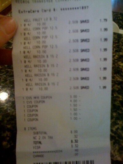 jenny ward cereal receipt