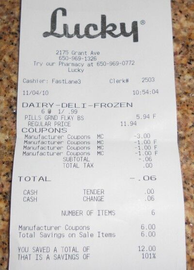 Pillsbury receipt