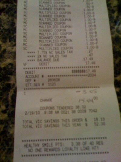 jenny ward food bank receipt