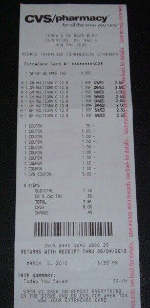 multi grain cheerios receipt