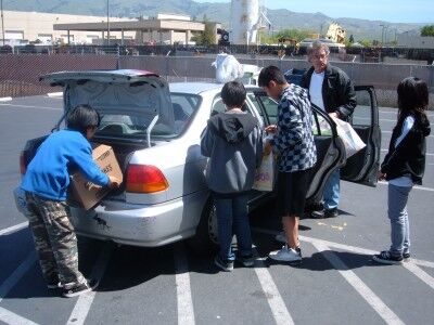 food bank trip unloading