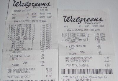 Walgreens receipt