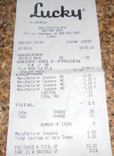 Lucky Free Pillsbury biscuits receipt